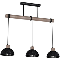 Milagro - Lampa wisząca ERIK Sawn black/Patinated wood 3XE27