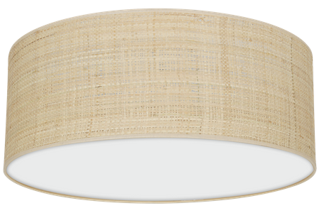 Milagro - Lampa sufitowa MARSHALL WHITE / RATTAN 2xE27 Ø40cm