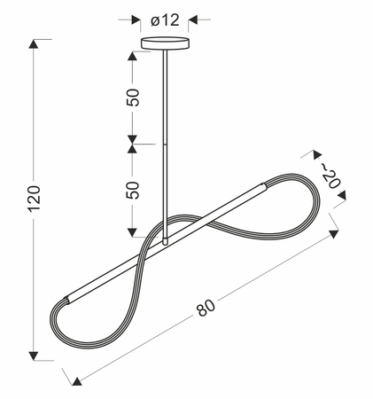 SUPREME lampa wiszaca 80cm złoty 18W LED 3000K biały