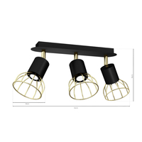 Milagro - Lampa sufitowa DANTE Black/Gold 3x mini GU10