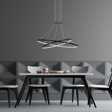 Lampa wisząca Halifax czarna LED CCT