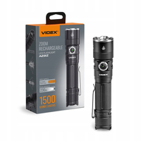 Latarka LED Videx 1500 Lumenów, Barwa 5000K, USB C, IP67, Zasięg 230 Metrów