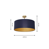 Milagro - Lampa sufitowa BEN NAVY BLUE/GOLD 3xE27