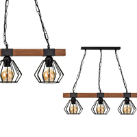 Milagro - Lampa wisząca ULF BLACK/WOOD 3xE27