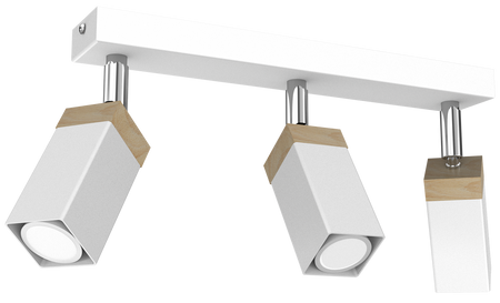 Milagro - Lampa sufitowa SOLO SAWN WHITE / PATINATED WOOD 3x mini GU10