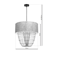 Milagro - Lampa wisząca ALMERIA SILVER/BLACK 1xE27
