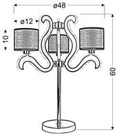 AMBROSIA 3 LAMPA GABINETOWA 3X40W E14 + 18,4W LED MIEDZIANY