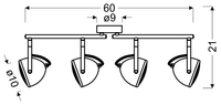 PENT LAMPA SUFITOWA LISTWA 4X50W GU10  BETONOWY SZARY