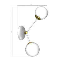 Milagro - Kinkiet JOY WHITE / GOLD 2xE14