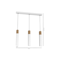 Milagro - Lampa wisząca SOLO SAWN WHITE / PATINATED WOOD 3x mini GU10
