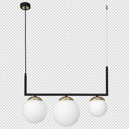 Milagro - Lampa wisząca SPARTA BLACK / GOLD 3xE14