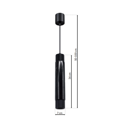 Milagro - Lampa wisząca MARBLE BLACK 1xGU10