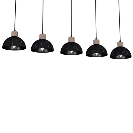 Milagro - Lampa wisząca ERIK Sawn black/Patinated wood 5XE27