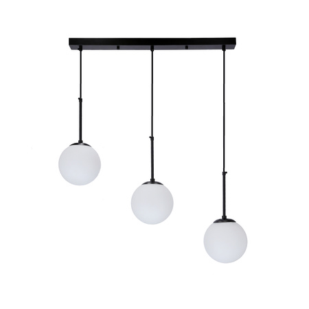 Candellux - Pompei Lampa Wisząca Czarny 3X40W E27 Klosz Biały