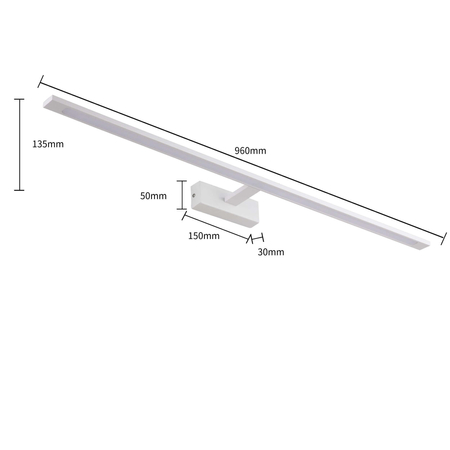 Kinkiet Isla XXL biały 96cm IP44 LED CCT