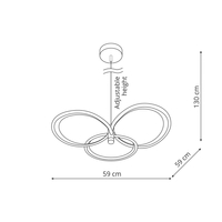 Azina 3 Wisząca złota LED