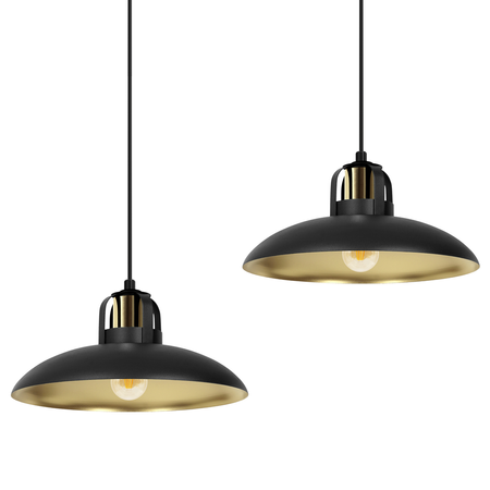 Milagro - Lampa wisząca FELIX BLACK/GOLD 2xE27