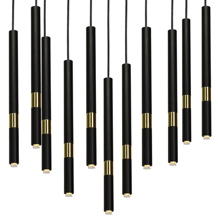 Milagro - Lampa wisząca MONZA BLACK/GOLD 11xG9 8W
