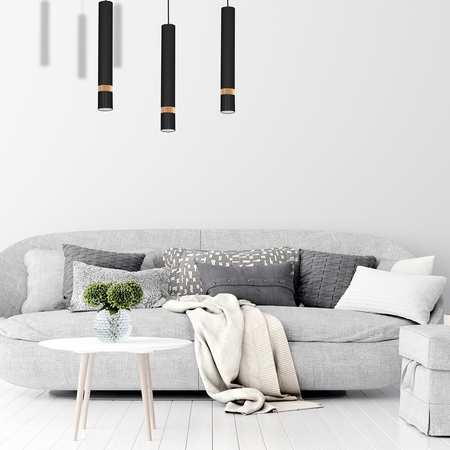 Milagro - Lampa wisząca JOKER BLACK/WOOD 3xGU10