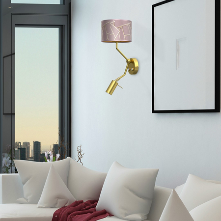 Milagro - Kinkiet ZIGGY PINK Gold/Pink 1xE27 + 1x mini GU10
