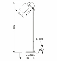 ZANA LAMPA PODŁOGOWA CZARNY 1X60W E27 KLOSZ CZARNY