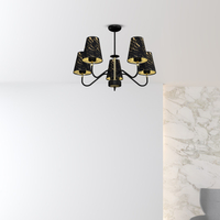 Milagro - Lampa wisząca HERMES Black/Gold 5xE27
