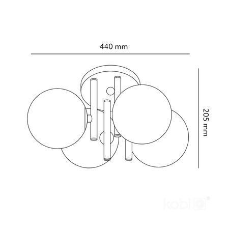 Lampa sufitowa GLOBE ELEGANCE ASH S4 4xG9 Kobi Design