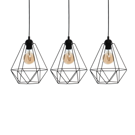 Milagro - Lampa wisząca BASKET BLACK 3xE27