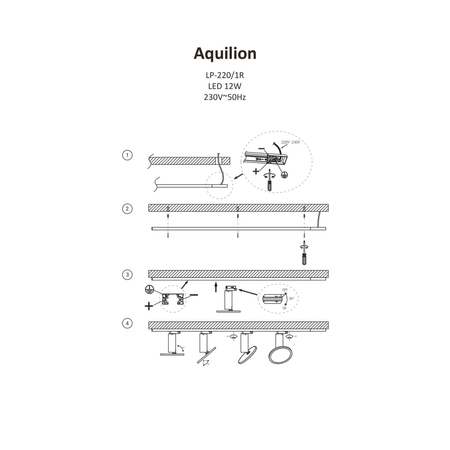 Reflektor do szynoprzewodu Aquilion 1F czarny LED 3000K