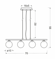 Candellux - Raisa Lampa Wisząca Chromowy 4X40 G9 Klosz Biały