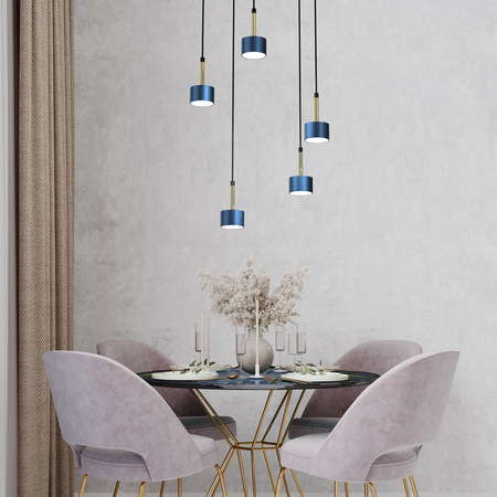 Milagro - Lampa wisząca ARENA BLUE/GOLD 5xGX53