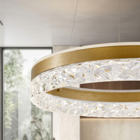 FROZI lampa wisząca złoty 32W 3000K LED kryształki bezbarwne