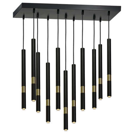 Milagro - Lampa wisząca MONZA BLACK/GOLD 11xG9 8W