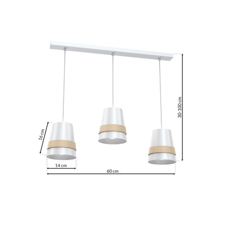 Milagro - Lampa wisząca VENEZIA WHITE 3xE27