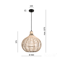 Lampa sufitowa BOHO REDDI 1xE27 Kobi Design