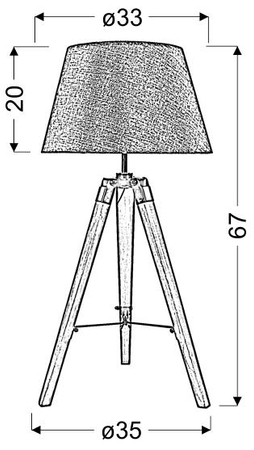 LUGANO LAMPA GABINETOWA 1X60W E27 SZARY + ABAŻUR O TYM SAMYM INDEKSIE