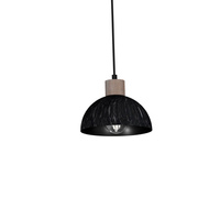 Milagro - Lampa wisząca ERIK Sawn black/Patinated wood 3XE27